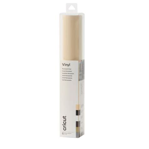 Cricut Premium Vinyl Permanent 30x30cm 6-sheet Sampler (Basics); 6 sheets 12" x 12" in Parchment, Black, White, Coffee, Gold, Silver; Permanent adhesive lasts up to 3 years; Lies flat so you can cut with ease and accuracy; Easy to weed, effortless to apply